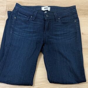 PAIGE Women's Midnight Blue Straight Leg Jeans